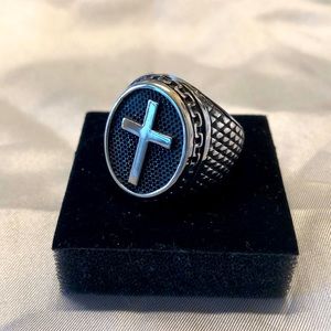 Antique Cross Ring - Size 11 stainless steel